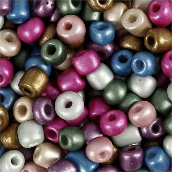 Rocaillepärlor - metallicfärger - 130 g Rocaillepärlor - metallicfärger - 130 g