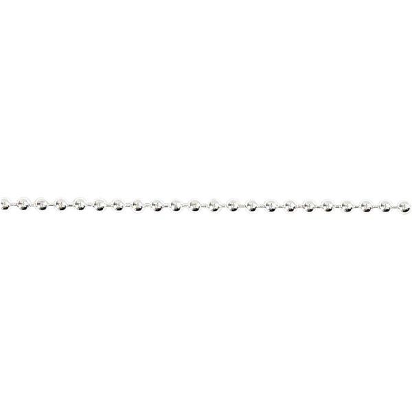 Kulkedja försilvrad 1,5 mm 1 m med lås och ändhylsor Kulkedja försilvrad 1,5 mm 1 m med lås och ändhylsor