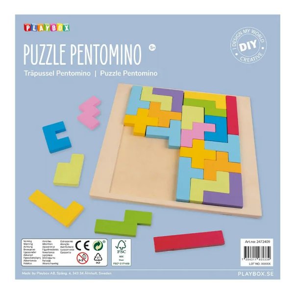 Tr�pussel Pentomino - Klurigt geometriskt pussel