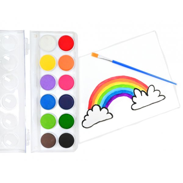 Vattenf�rg 12 f�rger - pensel ing�r Sense Basic