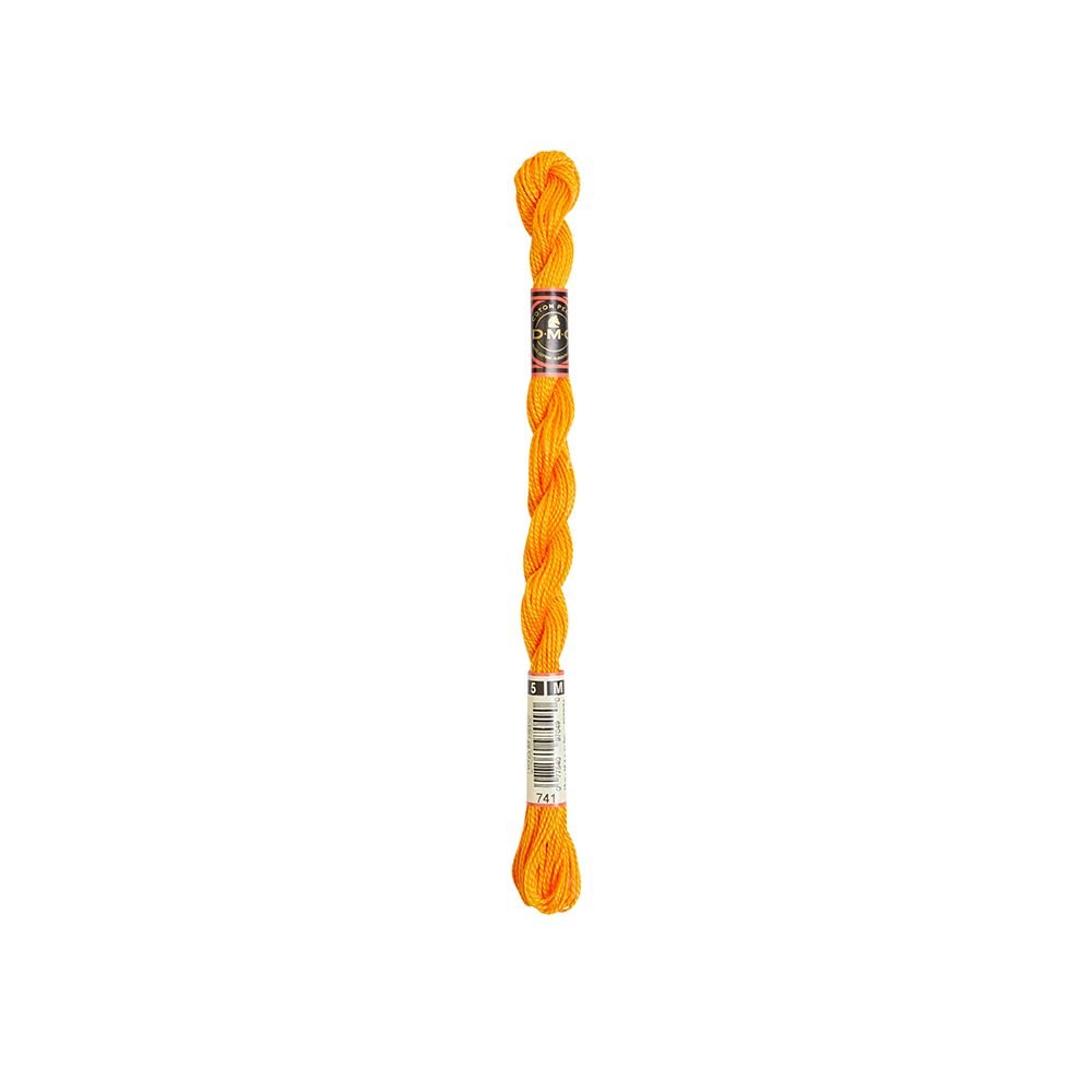 DMC Pearl Cotton Art. 115/5, 741 Medium Tangerine - Broderigarn, Garn, Sticka & virka
