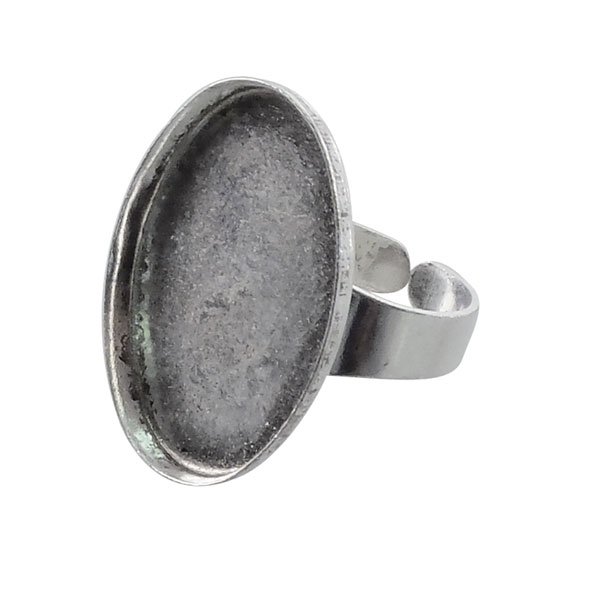 Oval ring i antiksilver 18 x 25 mm Oval ring i antiksilver 18 x 25 mm