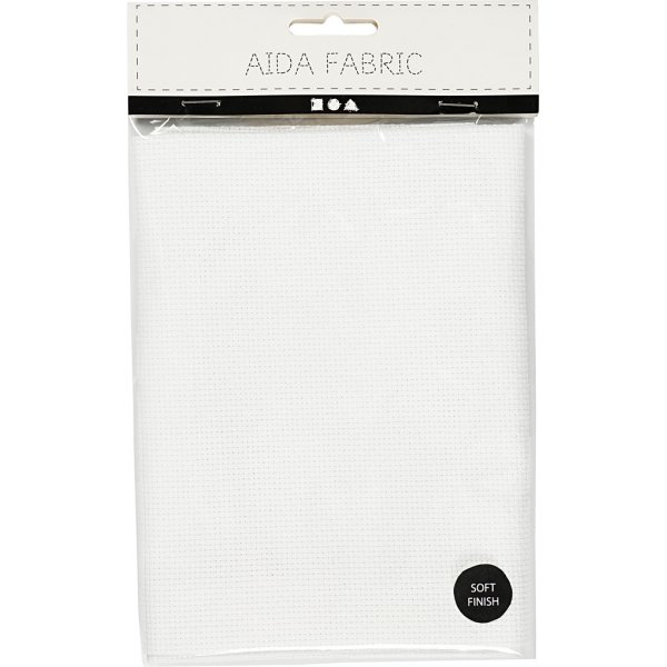 Aida broderiväv extra mjuk - vit - 50x50 cm, 70 rutor per 10 cm Aida broderiväv extra mjuk - vit - 50x50 cm, 70 rutor per 10 cm