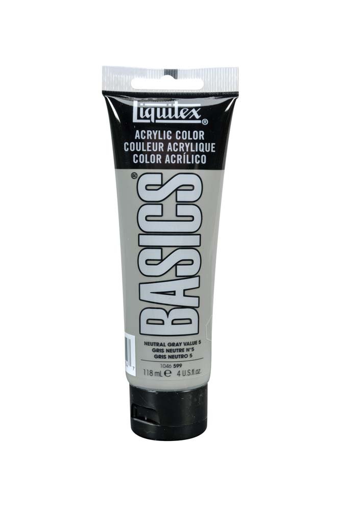 Akrylfärg Liquitex 118 ml - 599 Neutral gray no 5 - Akrylfärger, Konstnärsfärger