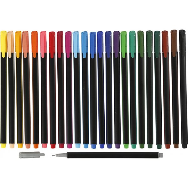 Colortime Fineliner Tusch - mixade färger - 24 st Colortime Fineliner Tusch - mixade färger - 24 st