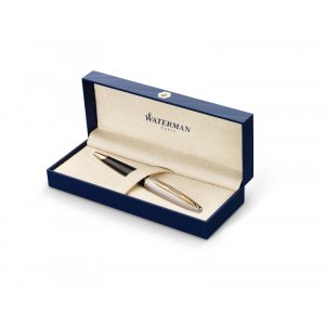 Kulspetspenna Waterman Carne Deluxe Black - Gold Trim - M Blue