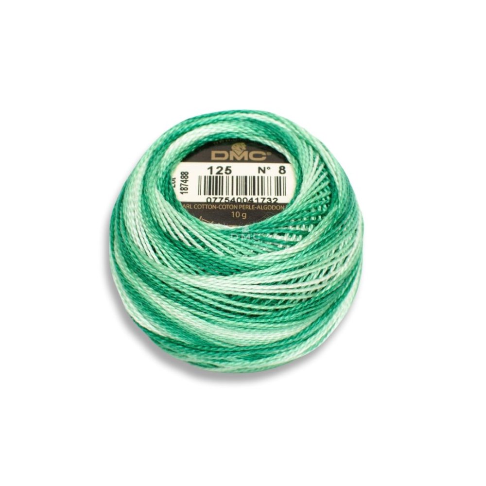 DMC Pearl Cotton Art. 116/8, 125 Variegated Seafoam Green - Broderigarn, Garn, Sticka & virka