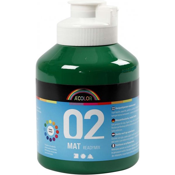 Skolfärg - Akryl - mörkgrön - matt - 500 ml Skolfärg - Akryl - mörkgrön - matt - 500 ml