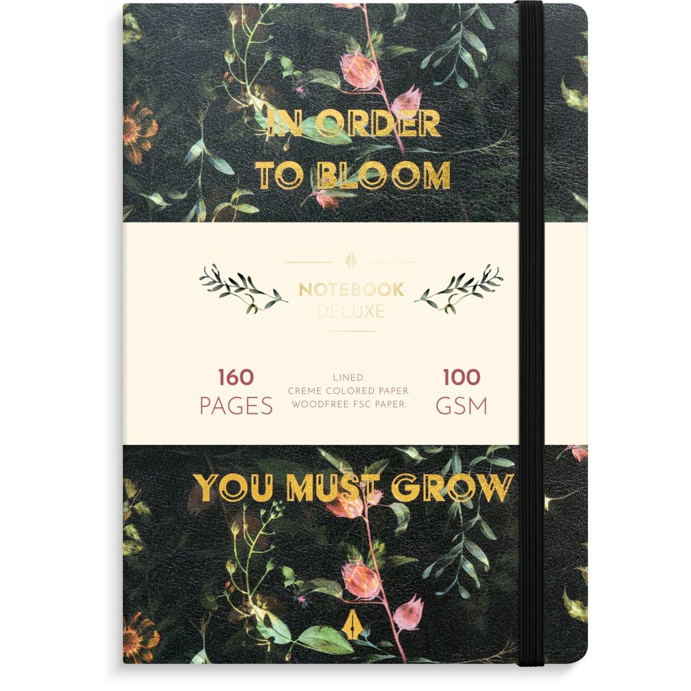 Notesbog - Deluxe - A5 - Blomst - Notesbøger, Kontorartikler
