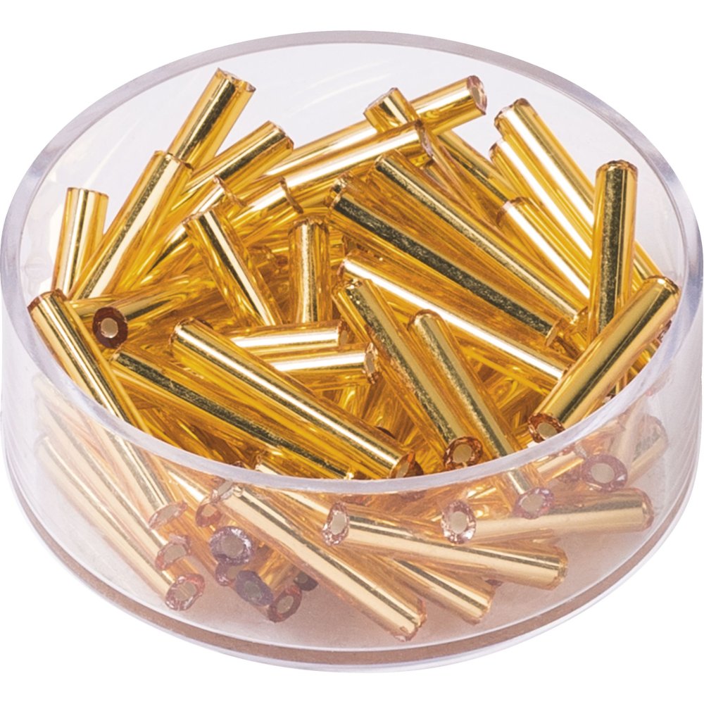 Bohemske rocailleperler 15 mm, 16 gauge, gull - Blandinger av rocailleperler, Rocaillesperlor, Håndverk
