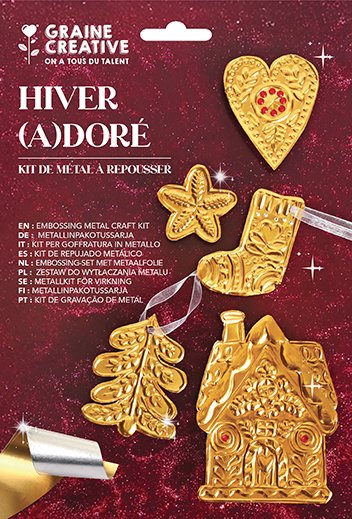 Embossingkit - Vinter i guld