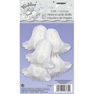 Honeycomb wedding bells - 13 cm 5 st