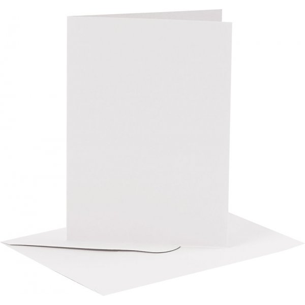 Kort och kuvert - vit - 11,5 x 16,5 cm - 6 set Kort och kuvert - vit - 11,5 x 16,5 cm - 6 set