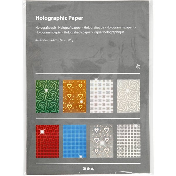 Holografipapper - A4 - 8 x 10 st Holografipapper - A4 - 8 x 10 st