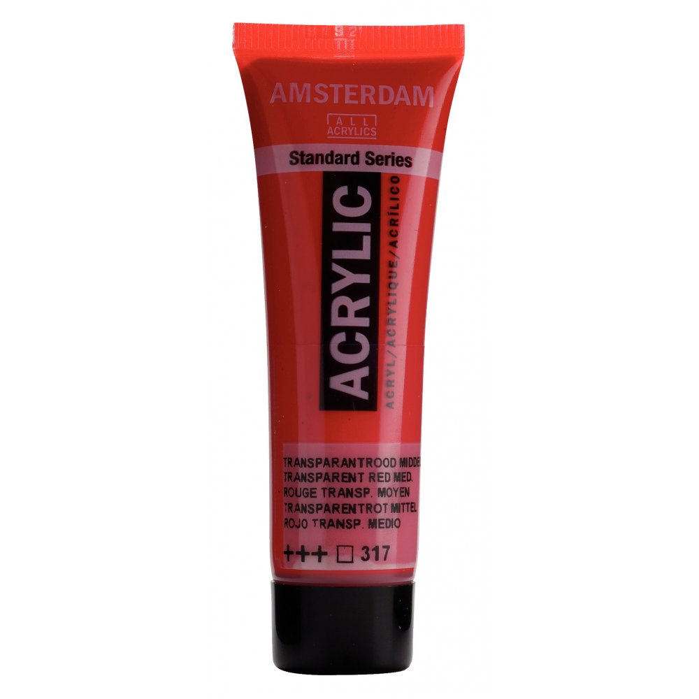 Akrylmaling Amsterdam 20 ml - Transp.Red Med - Akrylfarver, Kunstnerfarver