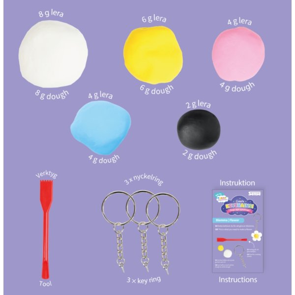 Craft Design nyckelringar Sense - DIY-kit med lufttorkande lera Craft Design nyckelringar Sense - DIY-kit med lufttorkande lera