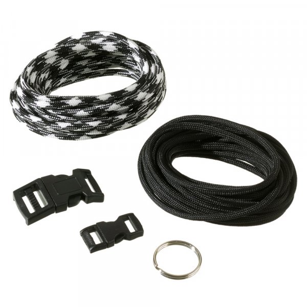 Paracord start-kit 4mm x 2,6m - svart, vit