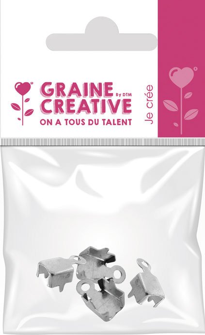 4-pack silverfärgade klämfästen 2 mm - Övriga smyckesdelar, Pyssla