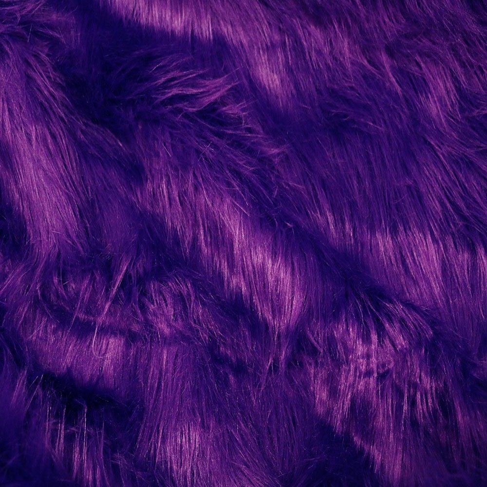 Gorillapels - Mørklilla - Imiteret pels, Kunstlæder, Stof