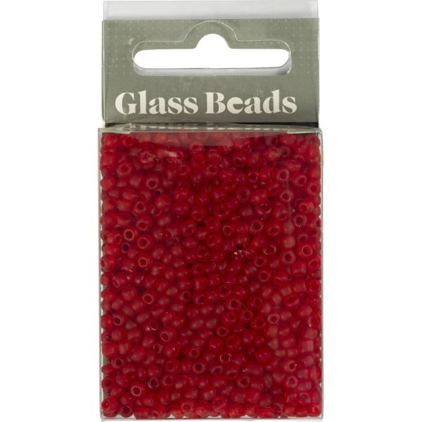 Rocaillepärlor matta frozen 3 mm Röd 25 g Rocaillepärlor matta frozen 3 mm Röd 25 g