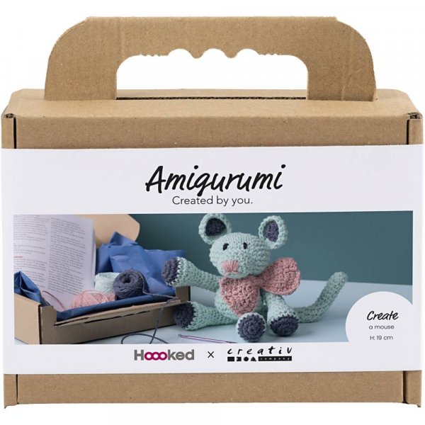 DIY kit amigurumi mus mynte - 1 pakke.