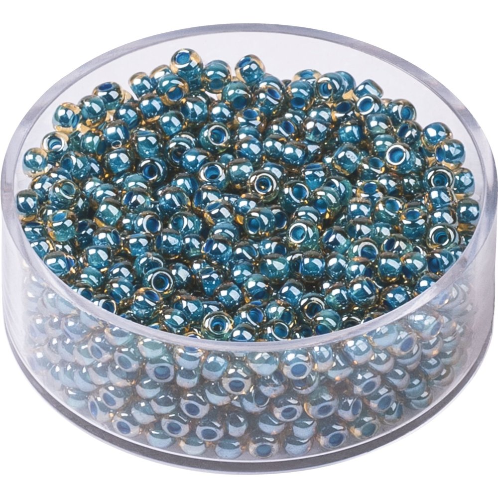 Bohemske rocailleperler 2,5 mm 17 g - Blågrøn - Blandinger af rocaillesperler, Rocaillesperler, Håndværk