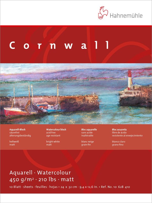 Akvarelblok Hahnemühle Cornwall 450 g Grov - 42x56 cm - Akvarelpapir, Blok