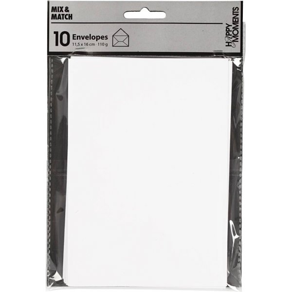 Kuvert - vit - 11,5 x 16 cm - 10 st Kuvert - vit - 11,5 x 16 cm - 10 st