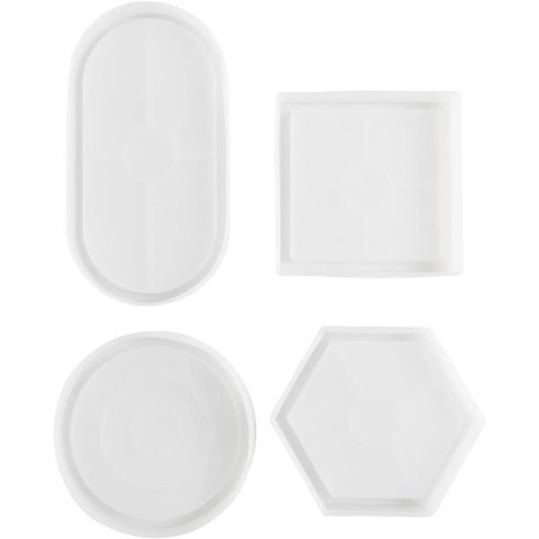 Silikonform, matt transparenta, Oval, rund, fyrkantig, sexkantig