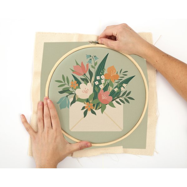 Broderikit blomsterbukett � 20 cm