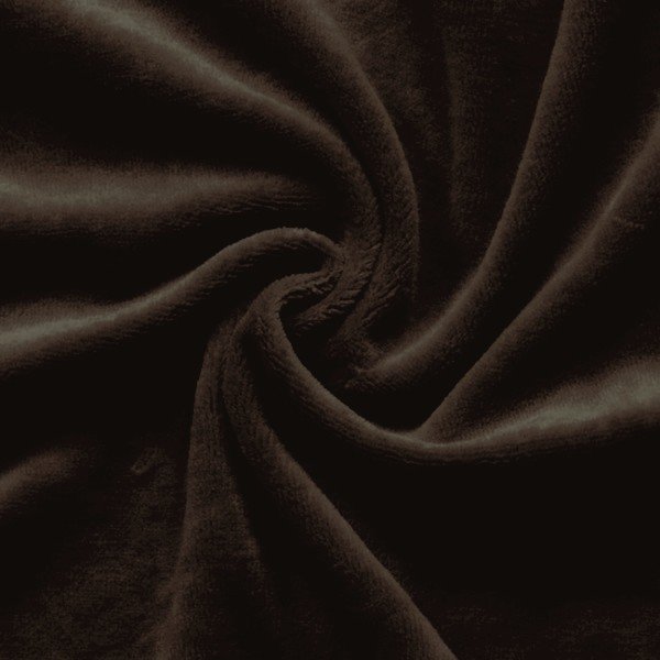 Nicki Velour Bomuldsstof Mørkebrun - 145 cm - Velour stof, Bomuldsstof, Stof