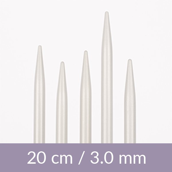 Dobbelt hækling - aluminium - 20 cm 3,00 mm / 7,9 tommer US 2½ - Strikkepinde, Strikkepinde, Strikning, Strikke, hækle, knytte og væve
