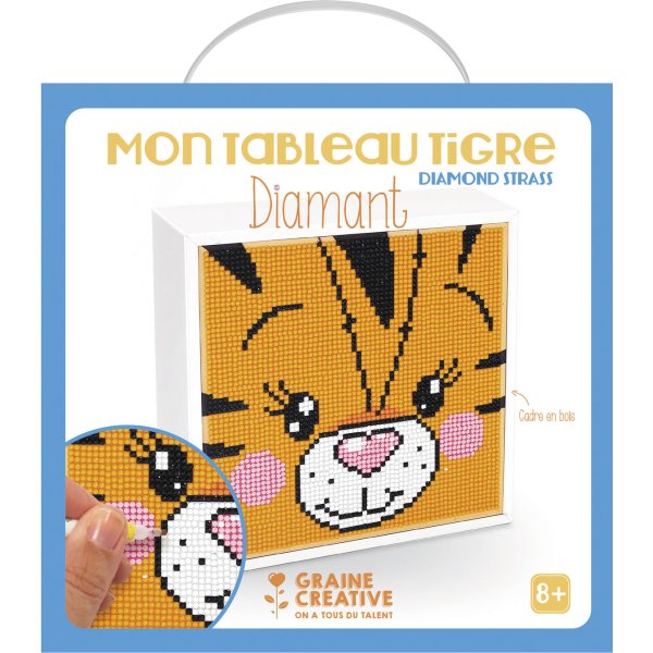 Diamond dots-kit med tigermotiv 20 x 20 cm Diamond dots-kit med tigermotiv 20 x 20 cm