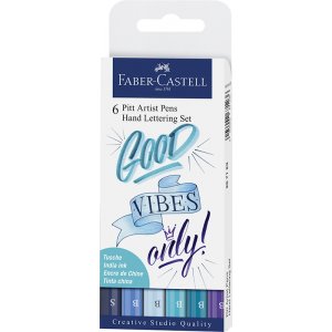 Ritpenna - Faber-Castell Pitt Artist - Handlettering - 6 pennor