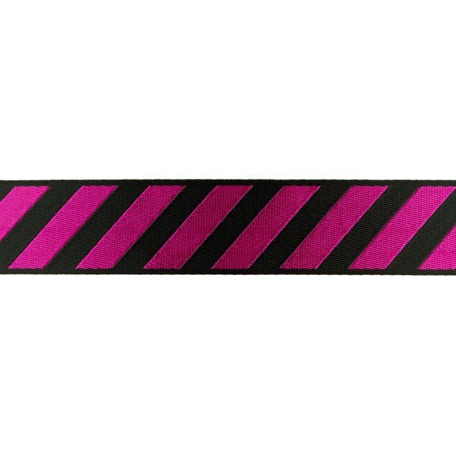 Bånd/Kantbånd - Skinnende, Stribet - Fuchsia - Dekorationsbånd - Øvrige, Bånd & dekorationsbånd, Tekstilbånd & snor