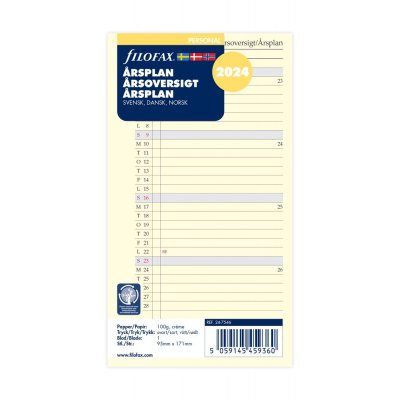 Refill til Systemkalendar Personal 2024 - rsplanre