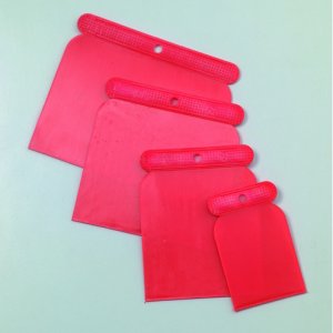 Spatelset 50 / 75 / 100 / 120 mm - röd plast, 4 delar