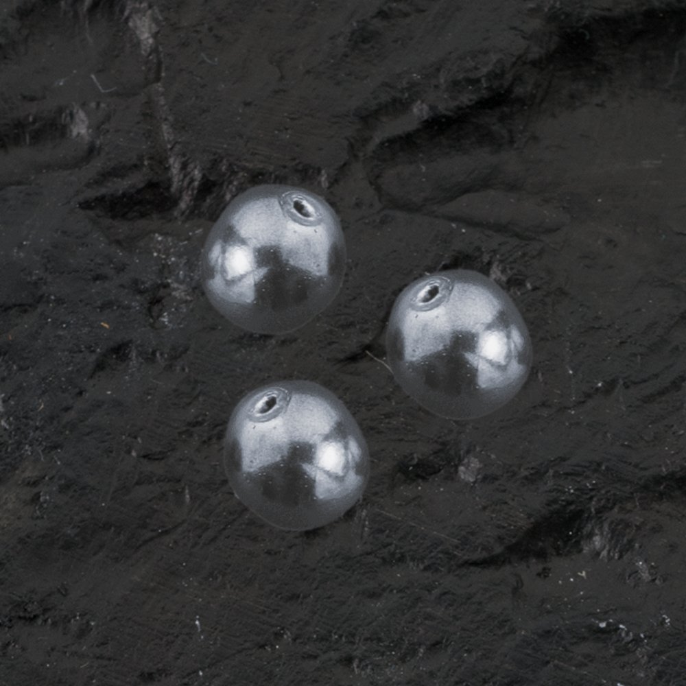 Glasvoksperler 8 mm 20 stk - Hæmatit - Voksperler, Øvriga perler, Håndværk
