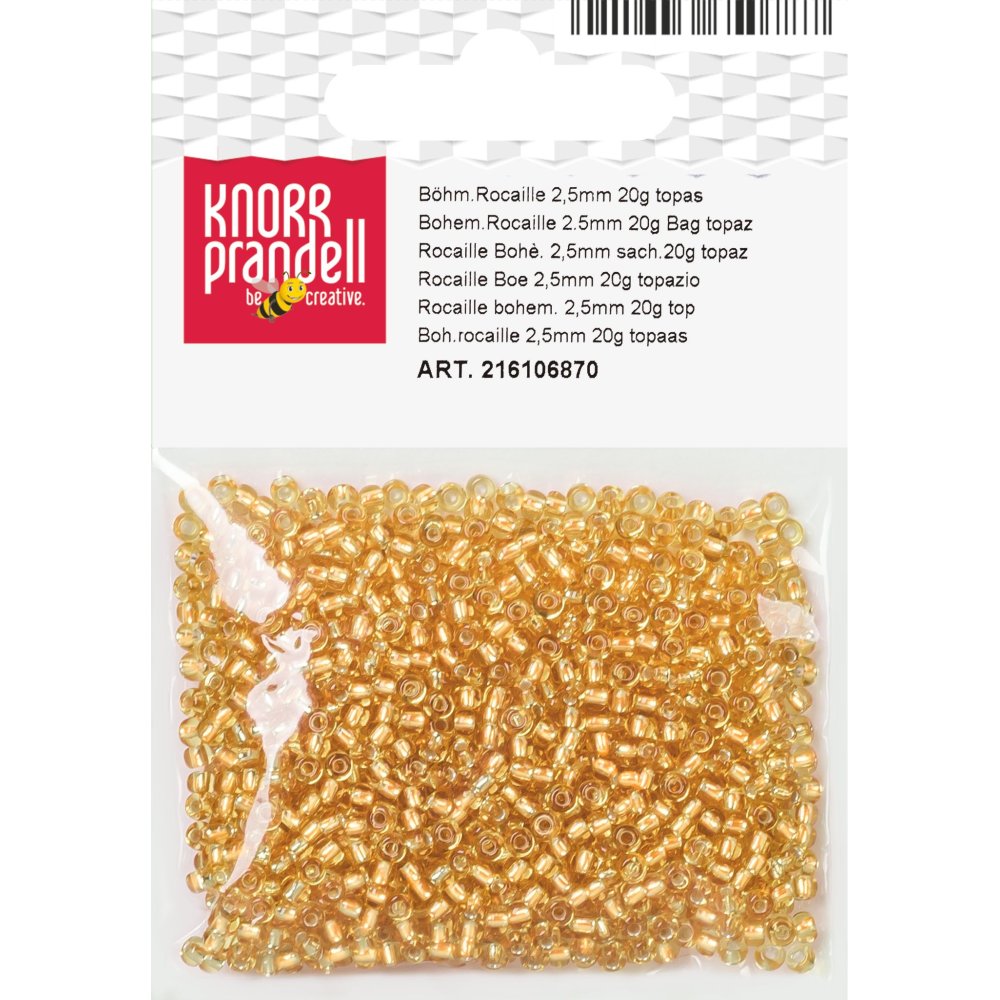 Rocailleperler 2,5 mm, 20 g, topas - Blandinger av rocailleperler, Rocaillesperlor, Håndverk
