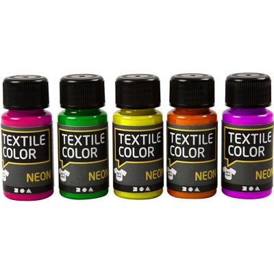 Tekstilfarge tekstilfarge - blandede farger - 5 x 50 ml