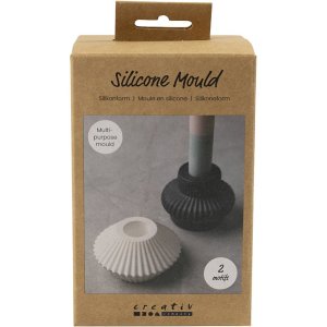 Silikonform Riflete lysholdere 4 og 5,5 cm 2-pakning - Gjennomsiktig
