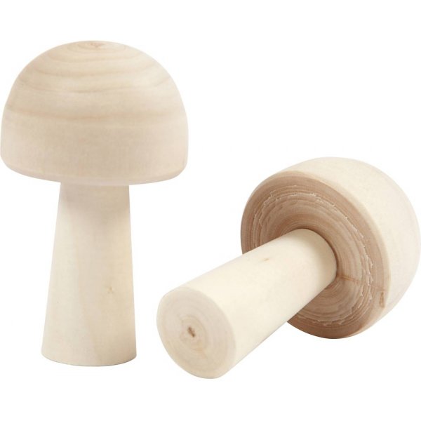 Svamp i trä - D2,9 cm - H5,2 cm - 3 st Svamp i trä - D2,9 cm - H5,2 cm - 3 st