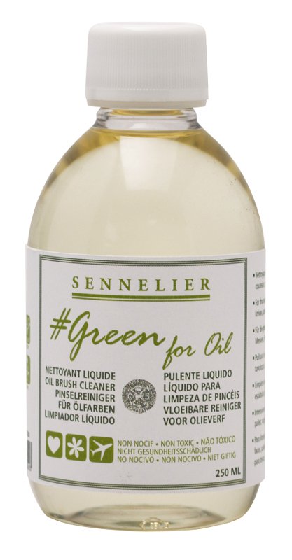 Olie medium Sennelier Greenforoil 250 ml - Brush Cleaner - Medium til oliemaling, Malermedium, Fernis og kunstner medier til kunstmaling
