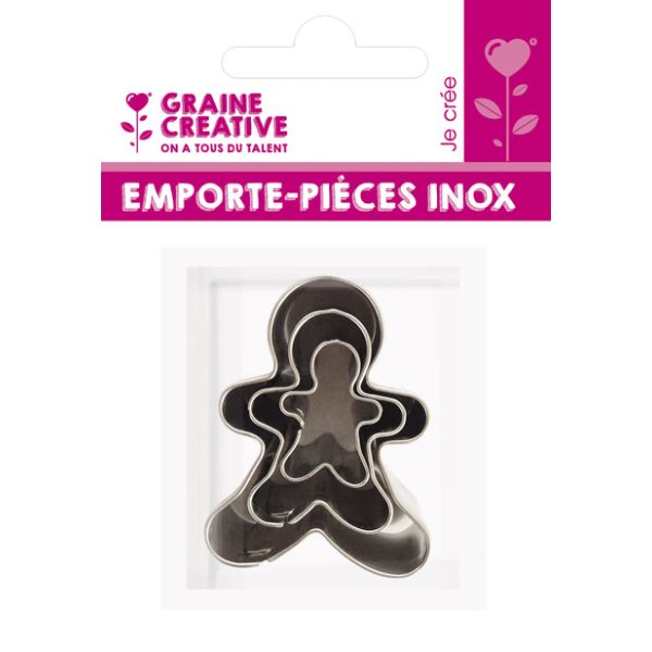 Miniutstickare i rostfritt stål, 3-pack - pepparkaksgubbe Miniutstickare i rostfritt stål, 3-pack - pepparkaksgubbe