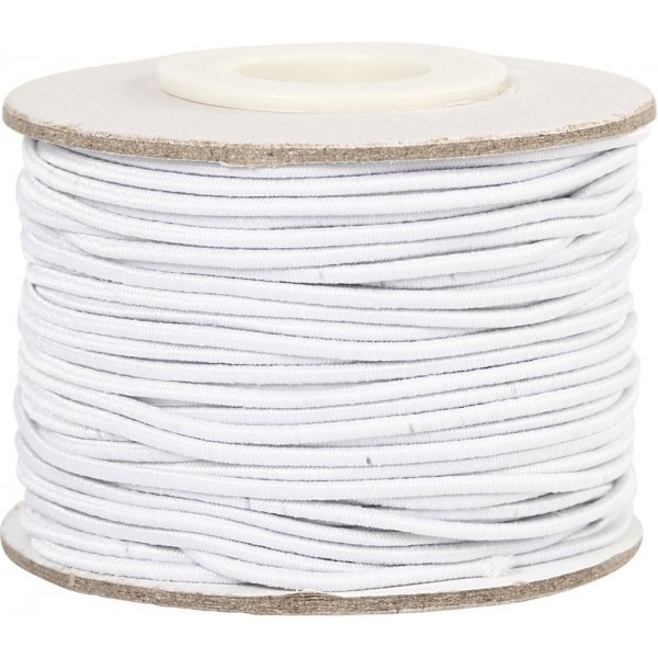 Elastiskt snöre 1 mm - vit - 25 m Elastiskt snöre 1 mm - vit - 25 m