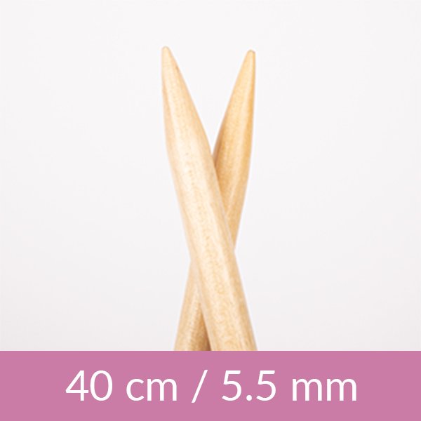 Cirkulære strikkepinde - Birch - 40 cm 5,50 mm / 15,7in US 9 - Rundpinde, Strikkepinde, Strikning, Strikke, hækle, knytte og væve