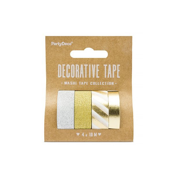 Washitape - 4-pack - Guld/Silver Washitape - 4-pack - Guld/Silver