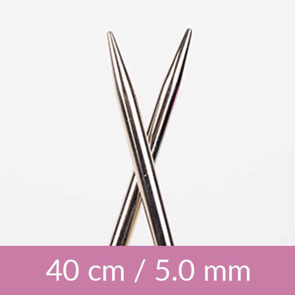Cirkulære strikkepinde - Messing - 40 cm 5,00 mm / 15,7 tommer US 8 - Rundpinde, Strikkepinde, Strikning, Strikke, hækle, knytte og væve