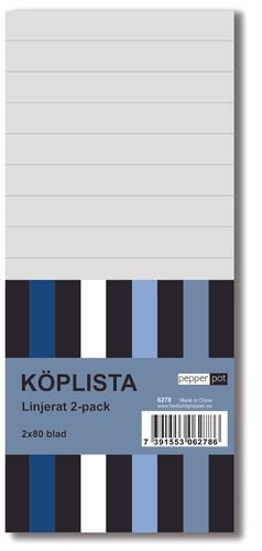 Handleliste - Linjert - 2-pakning