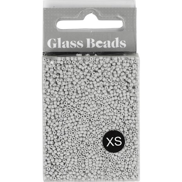 Rocaillepärlor 1,7 mm Ljusgrå 25 g Rocaillepärlor 1,7 mm Ljusgrå 25 g